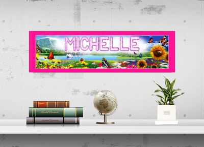 Flowers - Personalized Poster with Your Name, Birthday Banner, Custom Wall Décor, Wall Art - image3